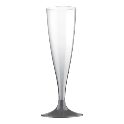Sektflöte Transparent Fuß Anthrazitgrau - 14cl - Satz von 6