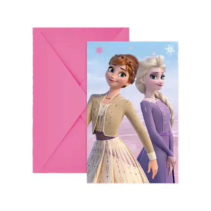 Schneekönigin Einladungskarte & Umschlag - 6er-Set