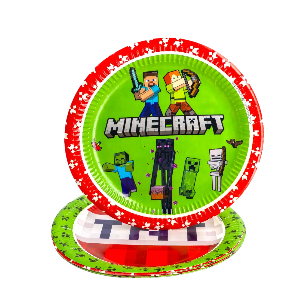 Pappteller Minecraft ø23cm - 8er-Set