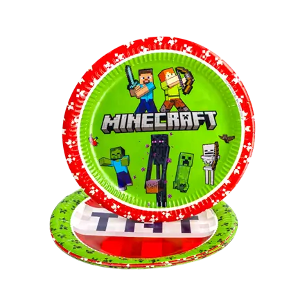 Pappteller Minecraft ø23cm - 8er-Set