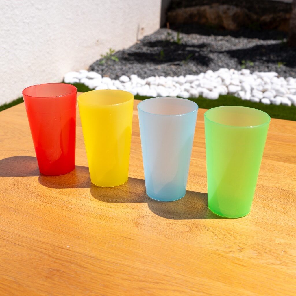 Becher Ecocup Gelb 25?ml nutzbar (33?ml randvoll) Wiederverwendbar – Typ Bier klein, Saft, Softdrinks