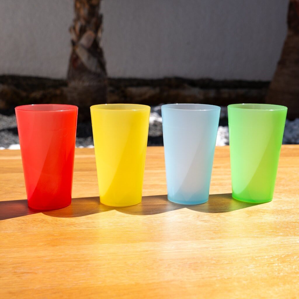 Becher Ecocup Gelb 25?ml nutzbar (33?ml randvoll) Wiederverwendbar – Typ Bier klein, Saft, Softdrinks