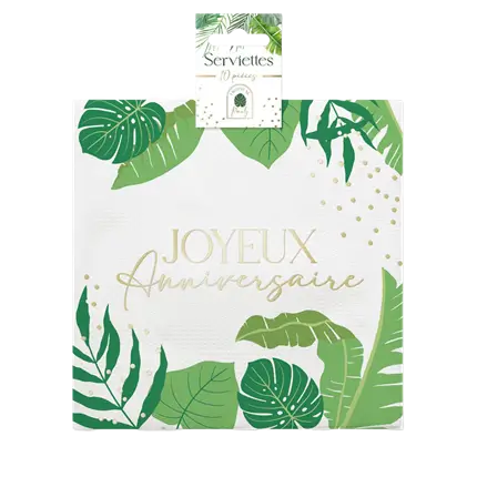 Tropische Geburtstagsservietten (10er-Pack)