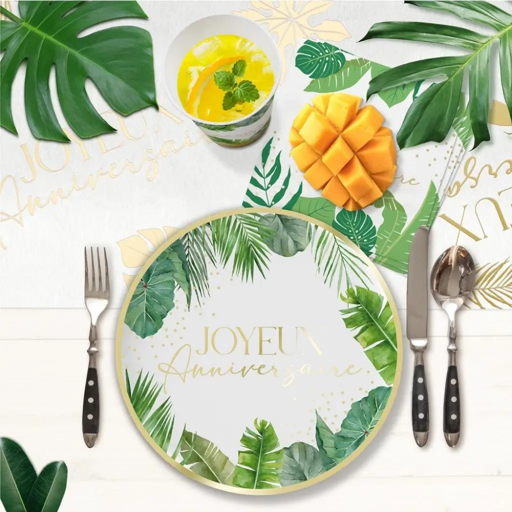 Papierteller Tropical Party (6er-Set)