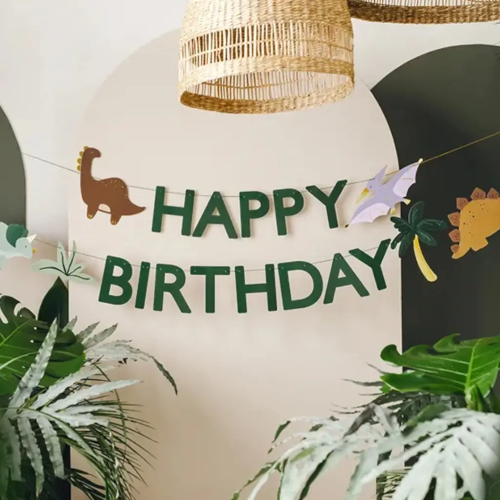 Happy Birthday Dinosaurier Banner 3m