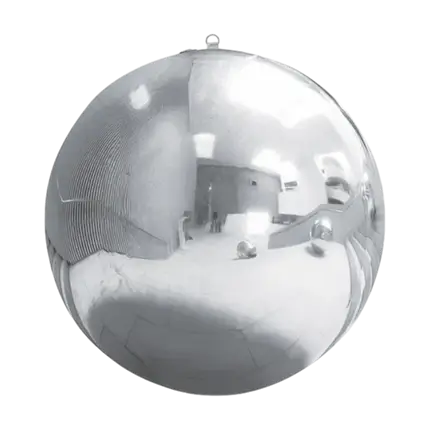 Wiederverwendbarer, aufblasbarer Spiegelball Silber 120cm