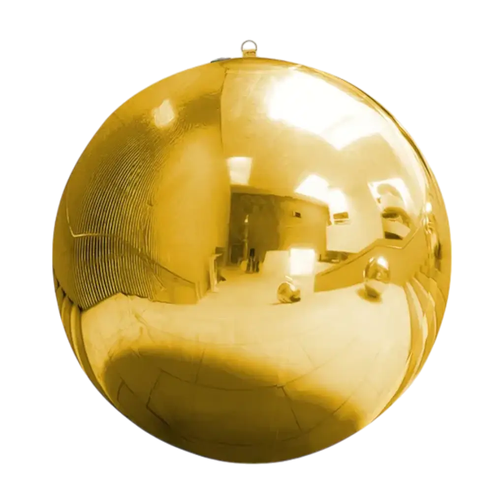 Wiederverwendbarer, aufblasbarer Spiegelball Gold 120cm