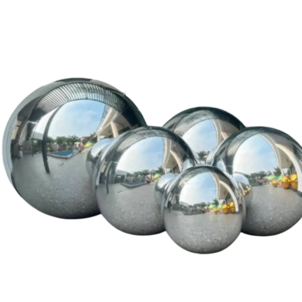 Wiederverwendbarer, aufblasbarer Spiegelball Silber 60cm