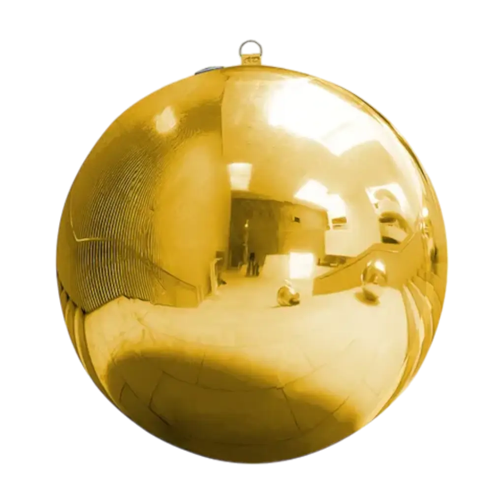 Wiederverwendbarer, aufblasbarer Spiegelball Gold 60cm