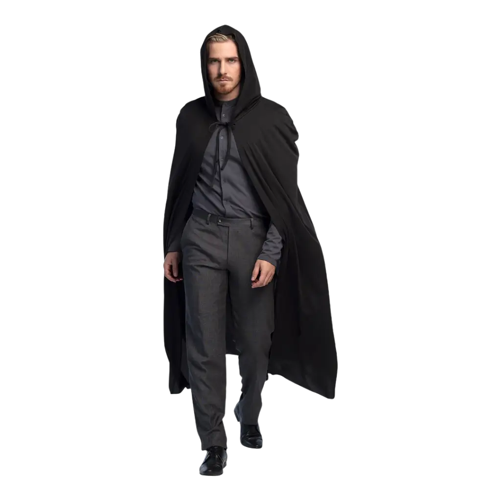 Kapuzenumhang schwarz - 180cm