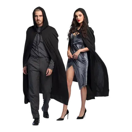 Kapuzenumhang schwarz - 180cm