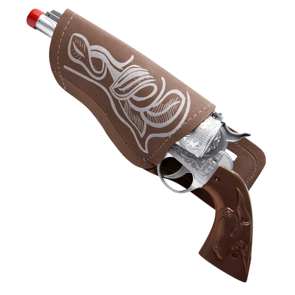 Cowboy-Pistole mit Holster und Gürtel