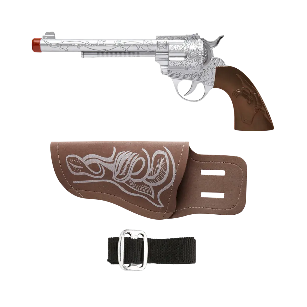 Cowboy-Pistole mit Holster und Gürtel