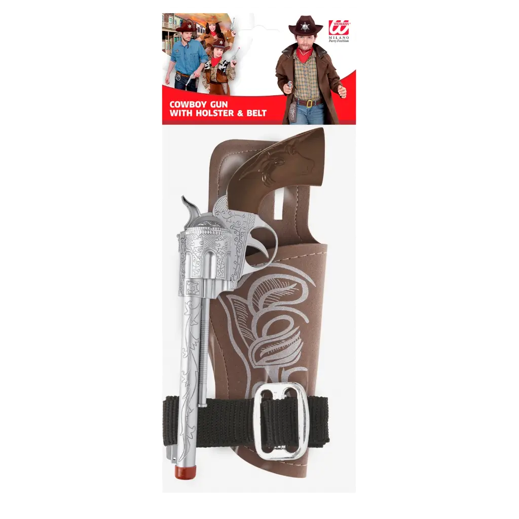 Cowboy-Pistole mit Holster und Gürtel