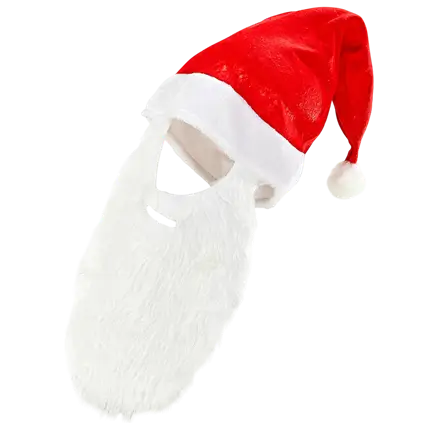 Weihnachtsmütze mit Weißbart