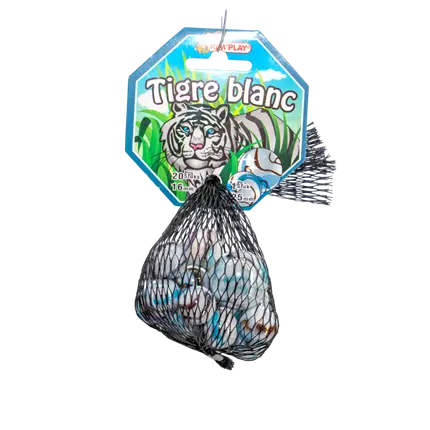 20 Murmeln Tiger Weiß +1 Calot