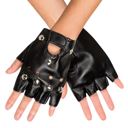 Biker-Handschuhe Schwarz