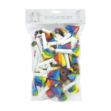 50 mehrfarbige Pfeifen ohne Behinderung