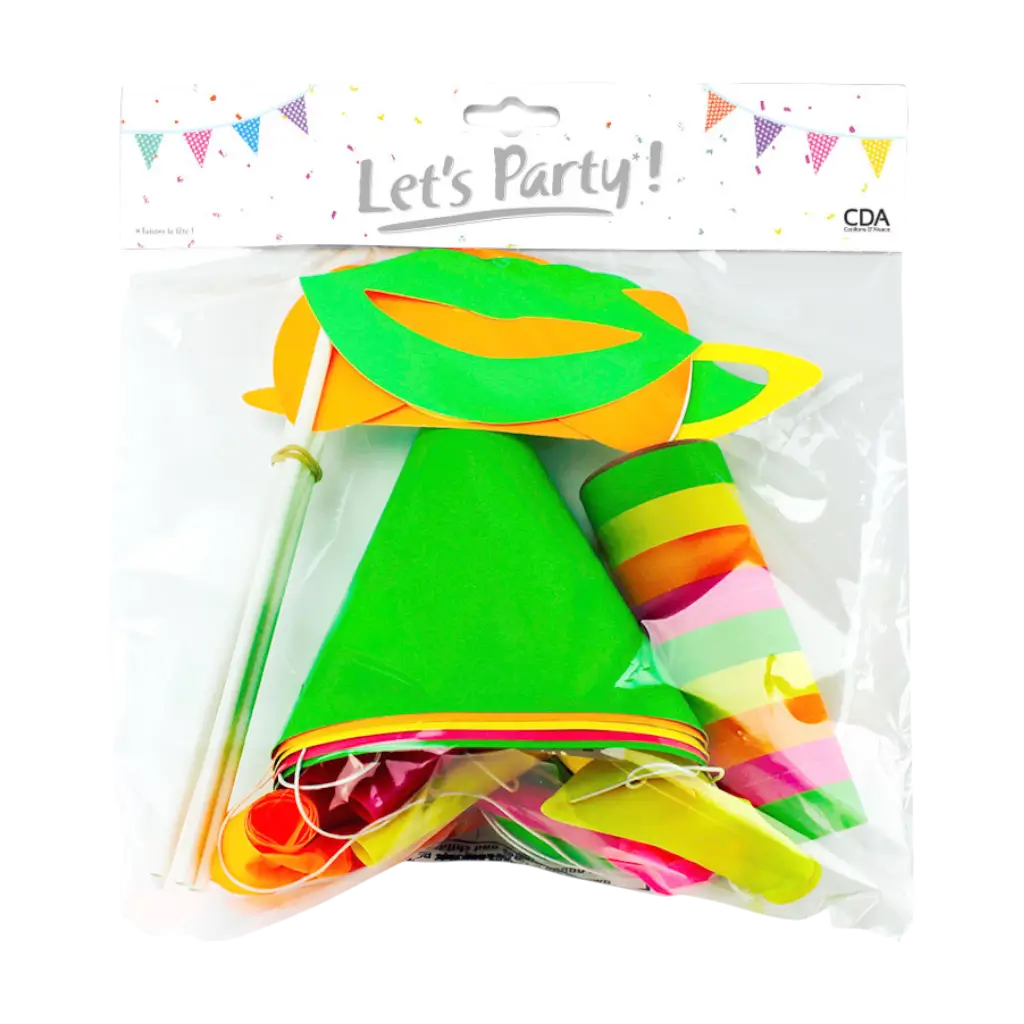 Kotillon-Set Fluo multicolor 5 Personen
