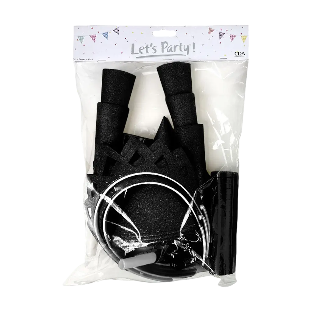 Schwarz Cotillons-Tasche für 10 Personen