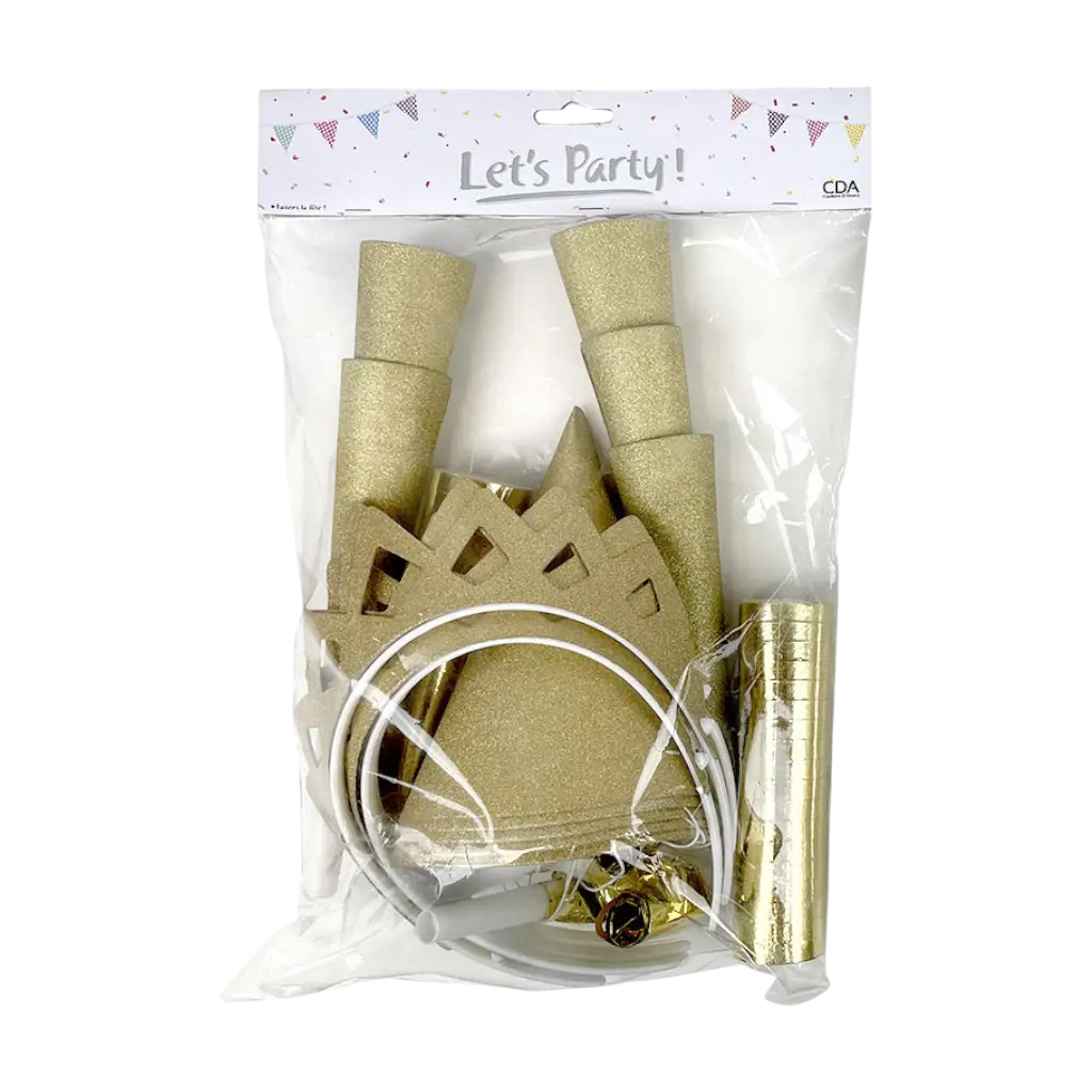 Cotillonentasche Gold 10 Personen