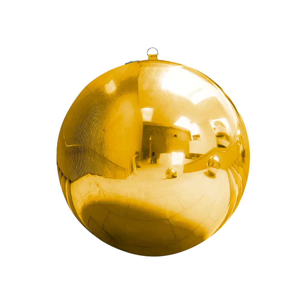 Aufblasbare Spiegelkugel Gold 200cm - Wiederverwendbare Deko