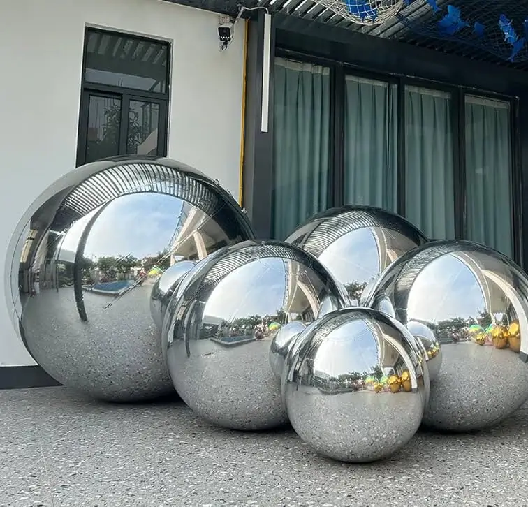 Aufblasbare Spiegelkugel Silber 40cm - Wiederverwendbare Deko