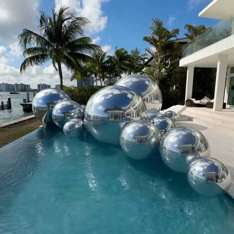 Aufblasbare Spiegelkugel Silber 200cm - Wiederverwendbare Deko