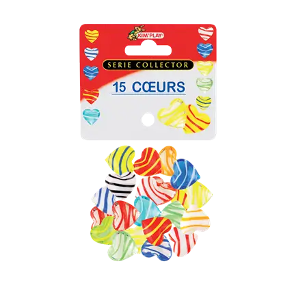 Lot von 15 Murmeln Herz sortiert