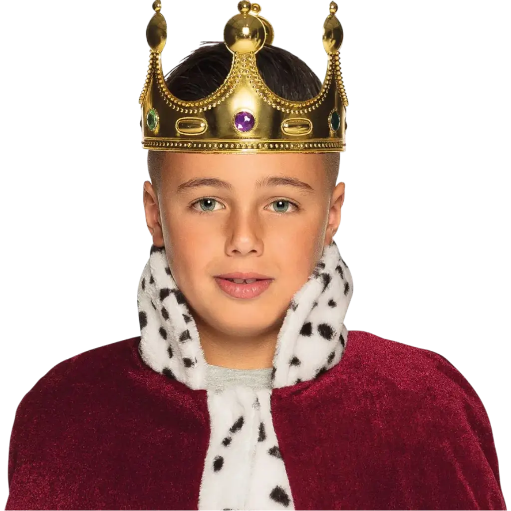 Königskrone Kind vergoldet - Bunte Steine