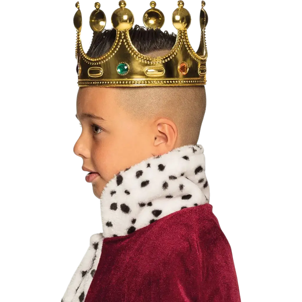 Königskrone Kind vergoldet - Bunte Steine