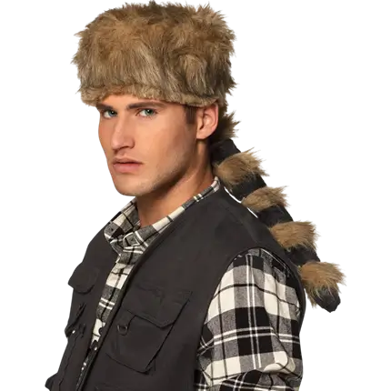 Trapperhut aus Pelz mit Schwanz