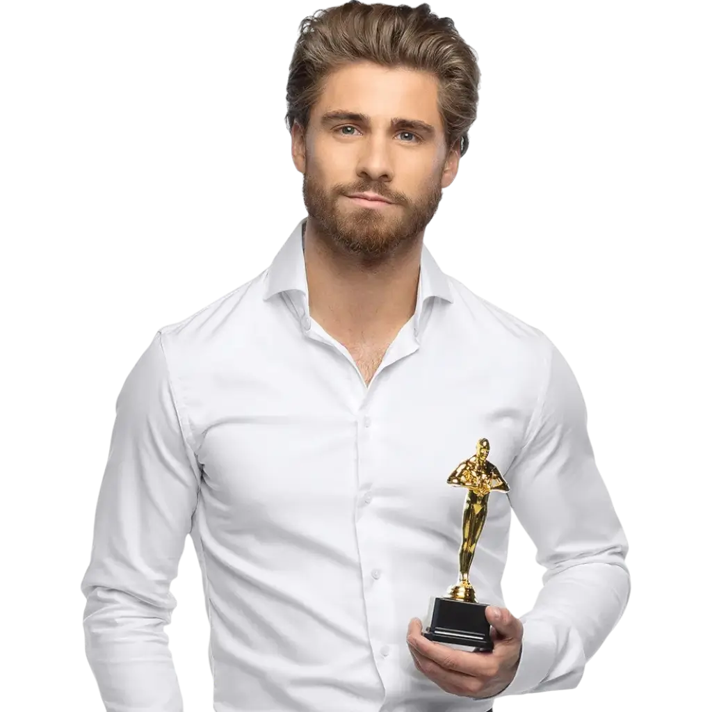 Goldene Trophäe 21 cm - Hollywood-Stil