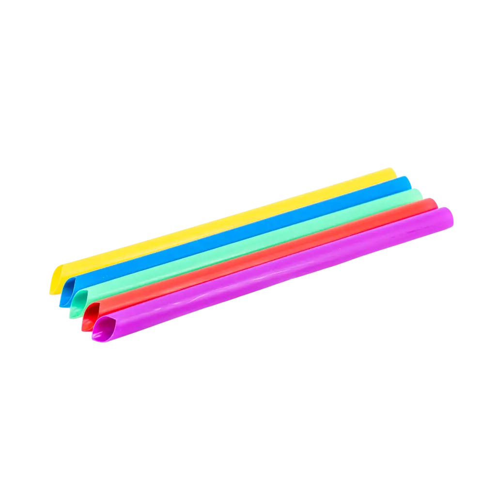 Wiederverwendbarer PP Bubble Tea abgeschrägter Strohhalm - Mehrfarbig 20cm/ø12mm (100 Stück)