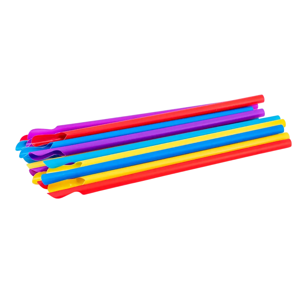 Wiederverwendbarer PP-Löffelstrohhalm - Mehrfarbig 21cm/ø8mm (100 Stück)