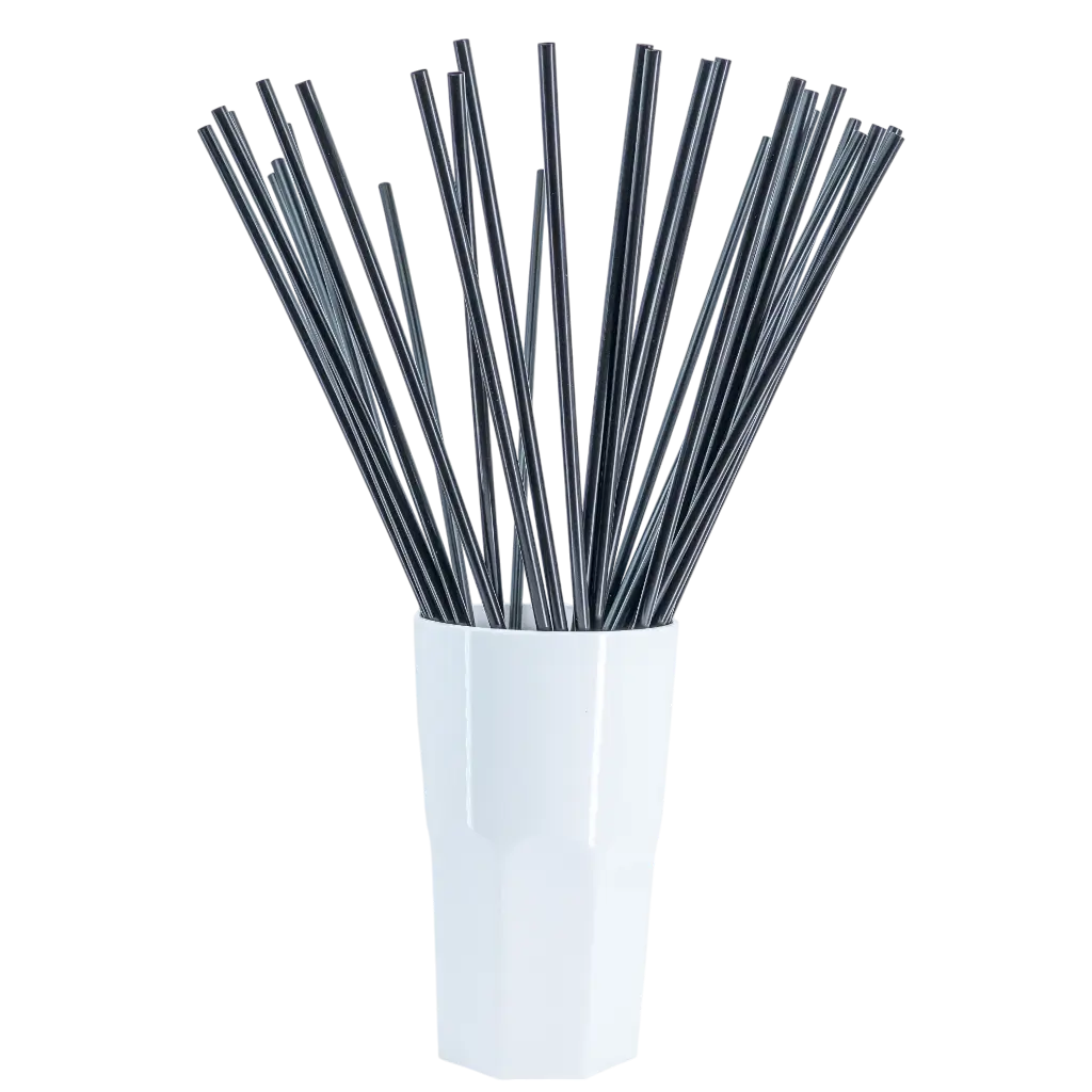XXL-Riesenstrohhalm aus wiederverwendbarem PP - Schwarz 50cm/ø8mm (LOT OF 500)