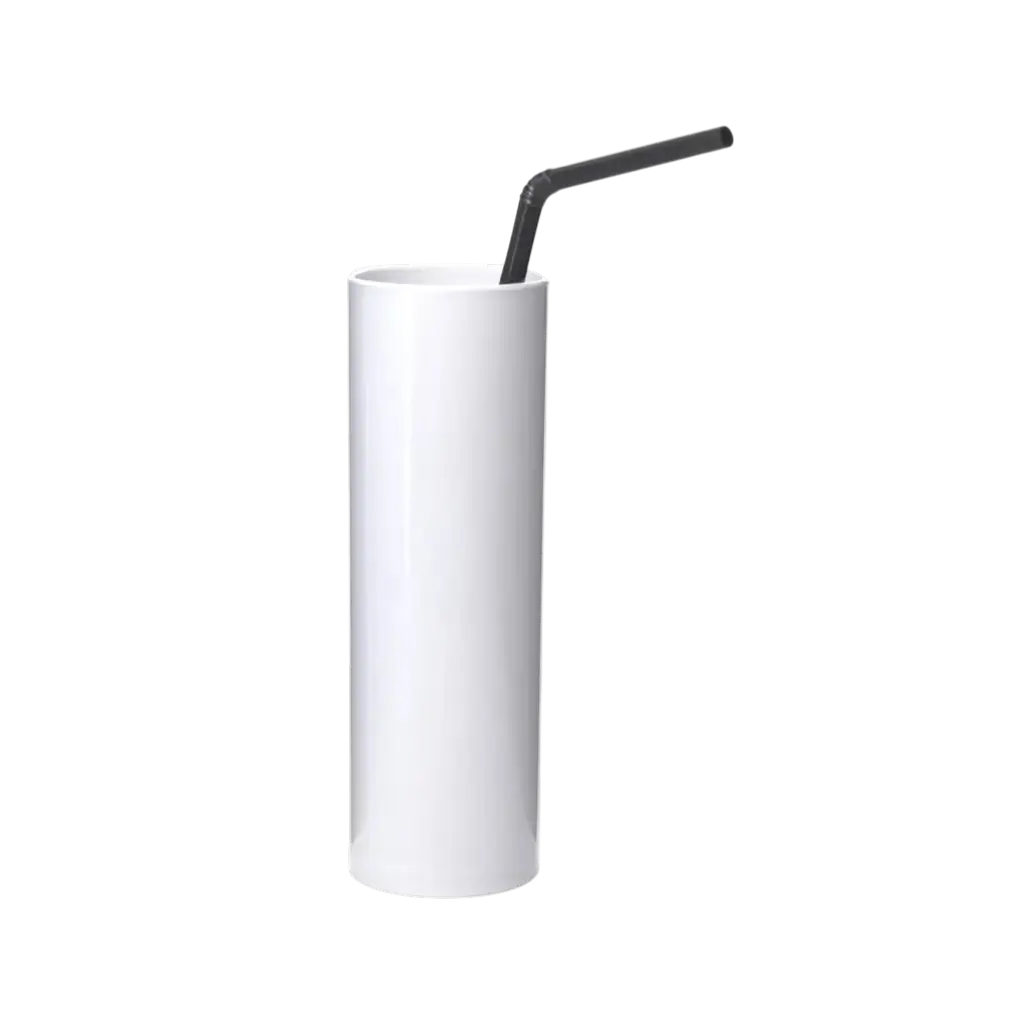 Wiederverwendbarer PP Cocktailstrohhalm - Schwarz 20cm/ø8mm (LOT OF 250)