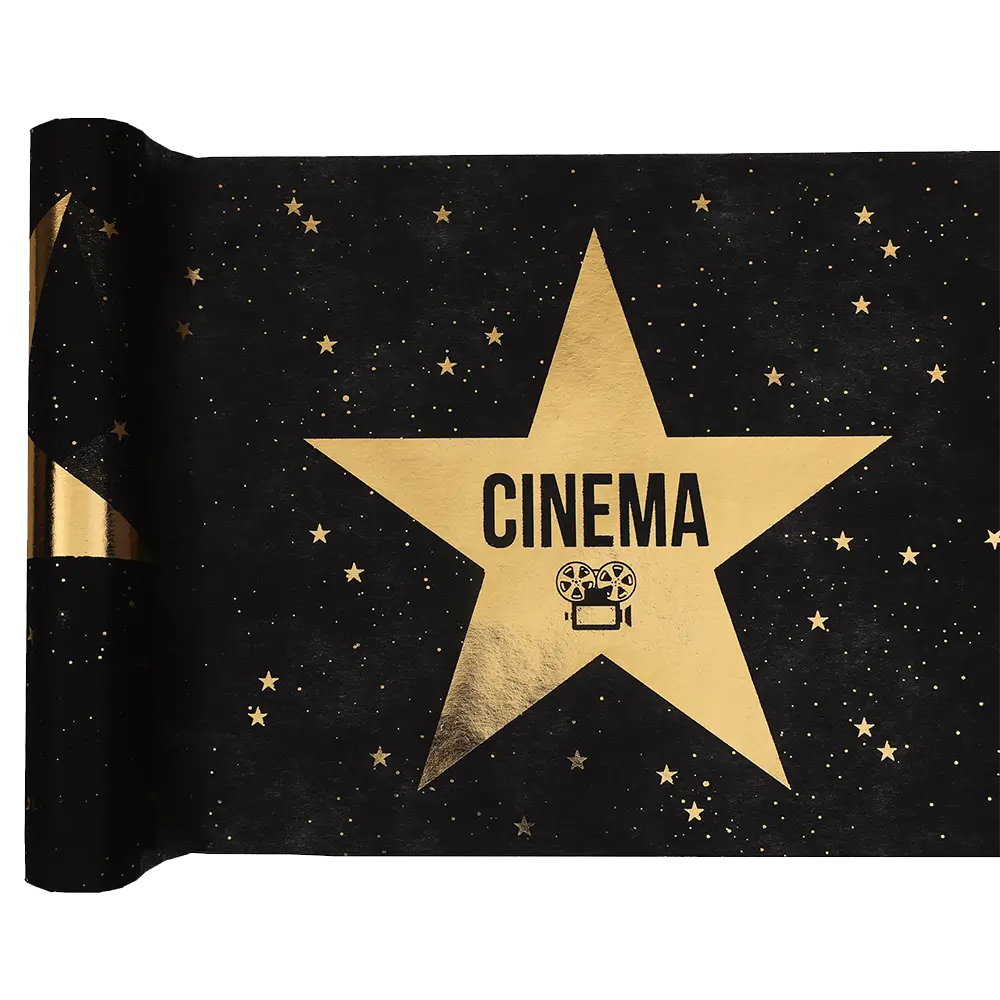 Tischläufer "Hollywood" Schwarz und Gold - 5m*30cm