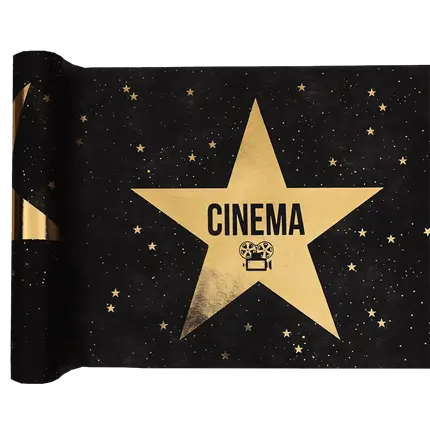 Tischläufer Hollywood Schwarz und Gold - 5m*30cm