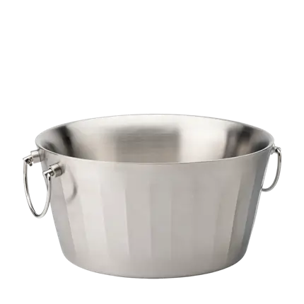 Isotherme Eisschale aus satiniertem Edelstahl - Für Flaschen und Getränke - 37 cm