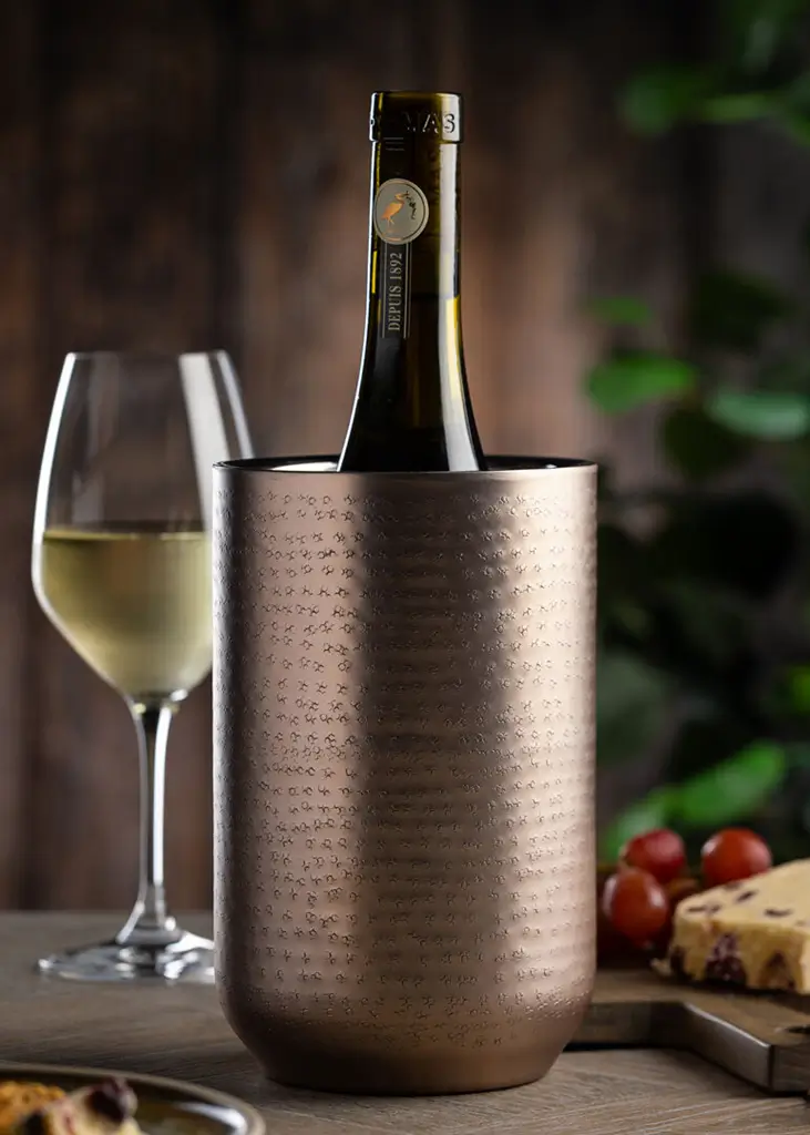 Isothermischer Weinkühler aus kupferfarbenem Edelstahl - 1 Flasche 20 x 12 cm