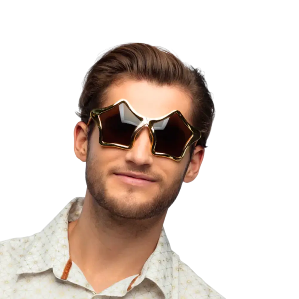 Partybrillen in Sternform, goldfarben – 2er-Set