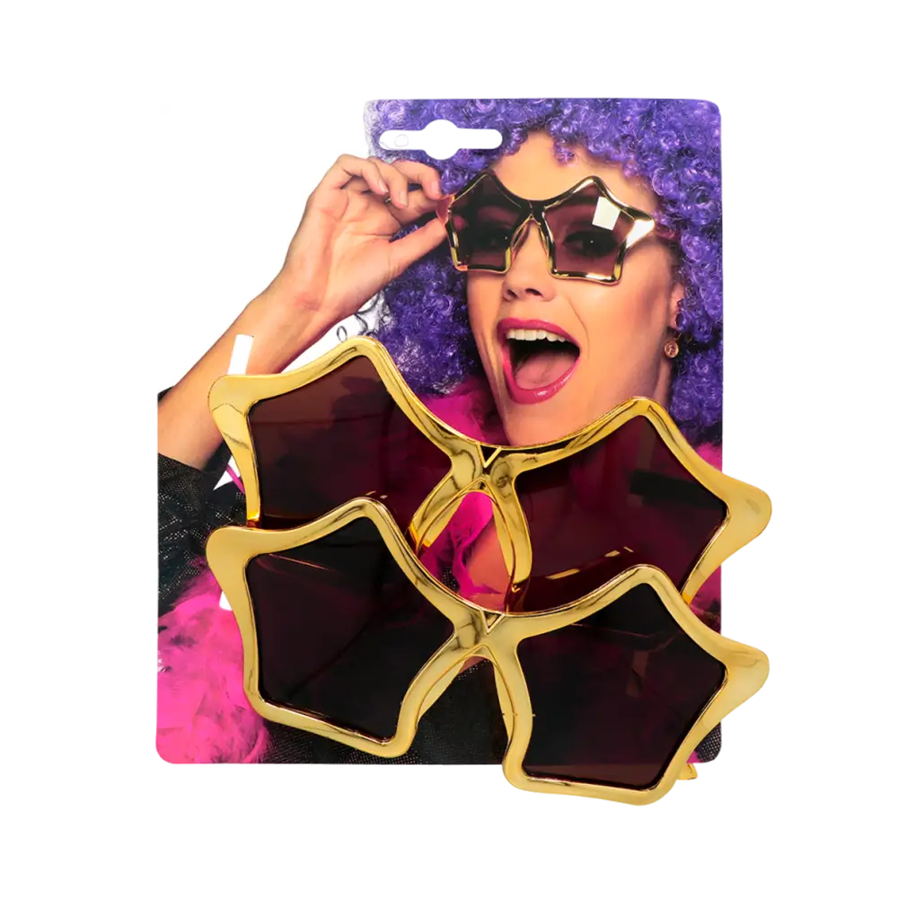 Partybrillen in Sternform, goldfarben – 2er-Set