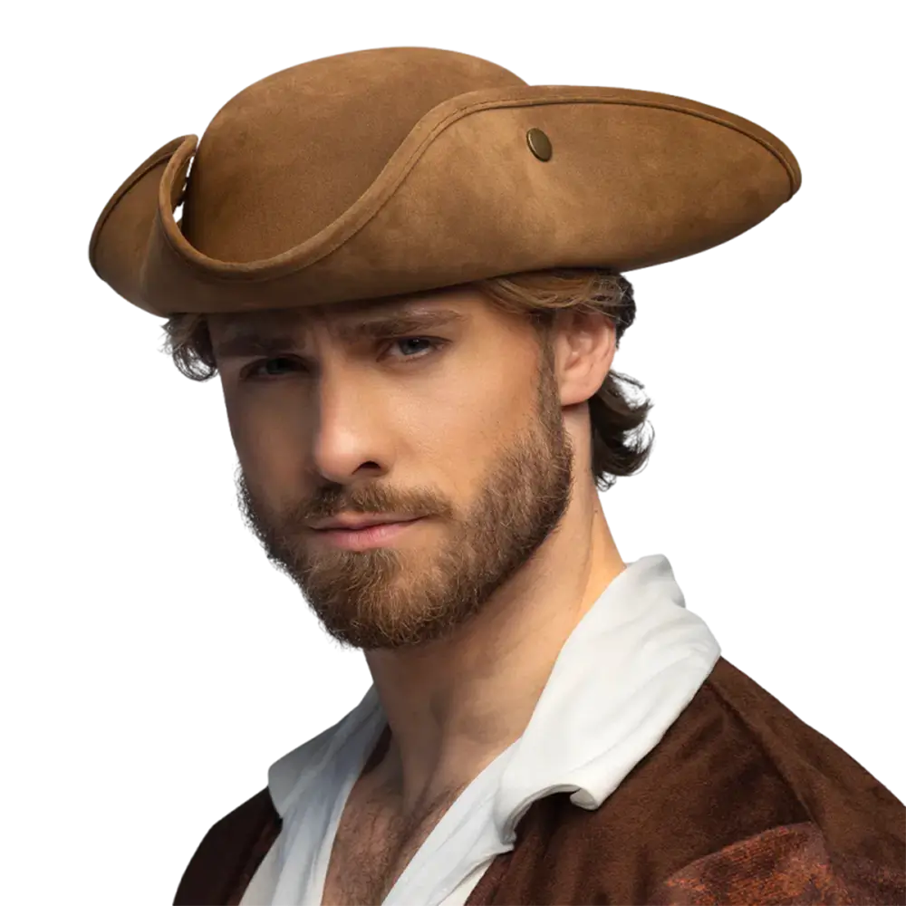 Dreispitz Piratenhut Charles in Lederoptik – 58 cm