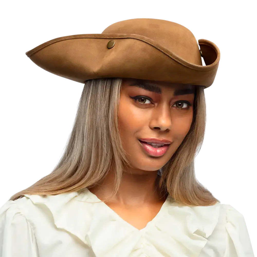 Dreispitz Piratenhut Charles in Lederoptik – 58 cm