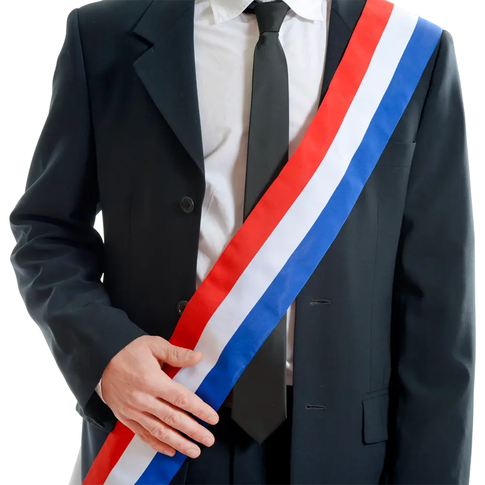 Tricolor-Schal - Bürgermeister-Accessoire und Kostüm