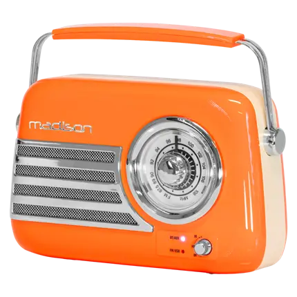 Vintage Autonomes Radio mit Bluetooth USB & FM 30W Orange
