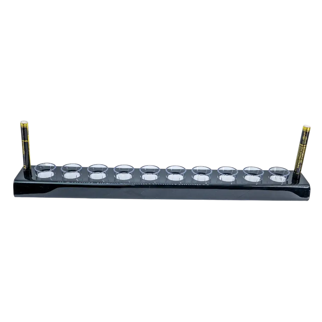Schwarzes Tablett für Shooter-Glas