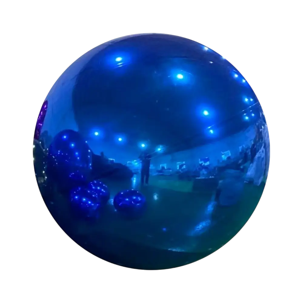 Aufblasbare Spiegelkugel blau 40cm - Wiederverwendbare Deko