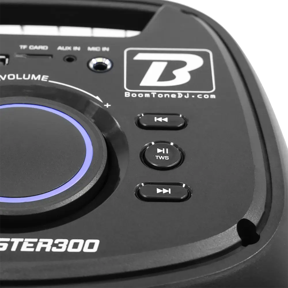 Tragbarer batteriebetriebener Lautsprecher 'BOOMaster 300' - 250W mit Bluetooth, LED